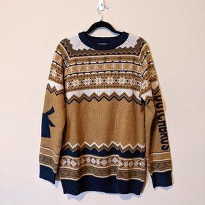 DUTCH Bros SWEATER Mens MEDIUM Fair ISLE Nordic NKIT Brown LIMITED Edition